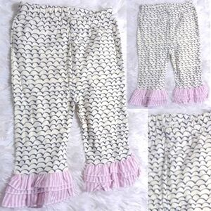 Mermaid Scales, Ruffle Bottom Leggings-Size 3-6Mos